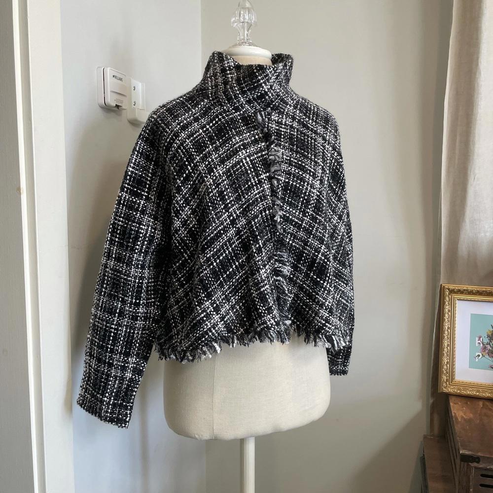 NWT- Zara- Tweed Turtleneck Top- Women's Medium